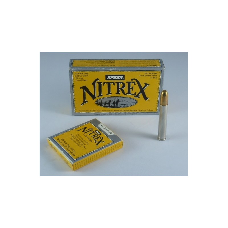 MUNICION SPEER NITREX .458 WIN MAG 500gr. SOLID AFRICAN GRAND SLAM 