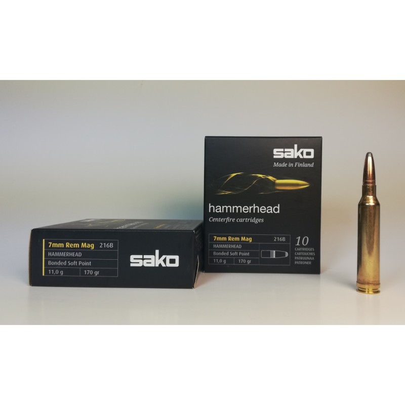 MUNICION SAKO 7mm RM HAMMERHEAD Bonded Soft Point 170 GR. (20 CARTUCHOS)