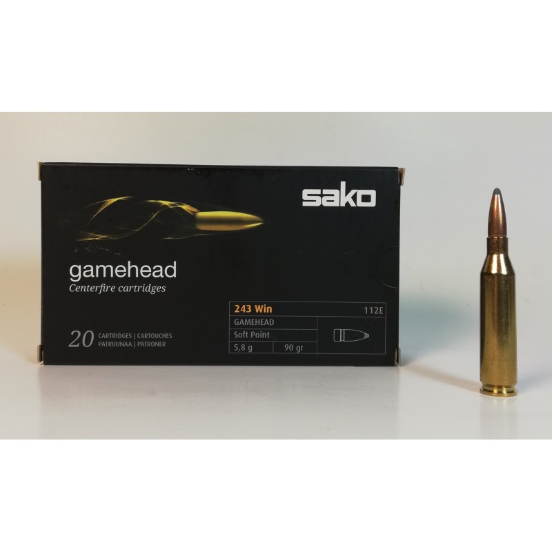 MUNICION SAKO .243 WIN 90 GR. GAMEHEAD CAJA 20 UNIDADES