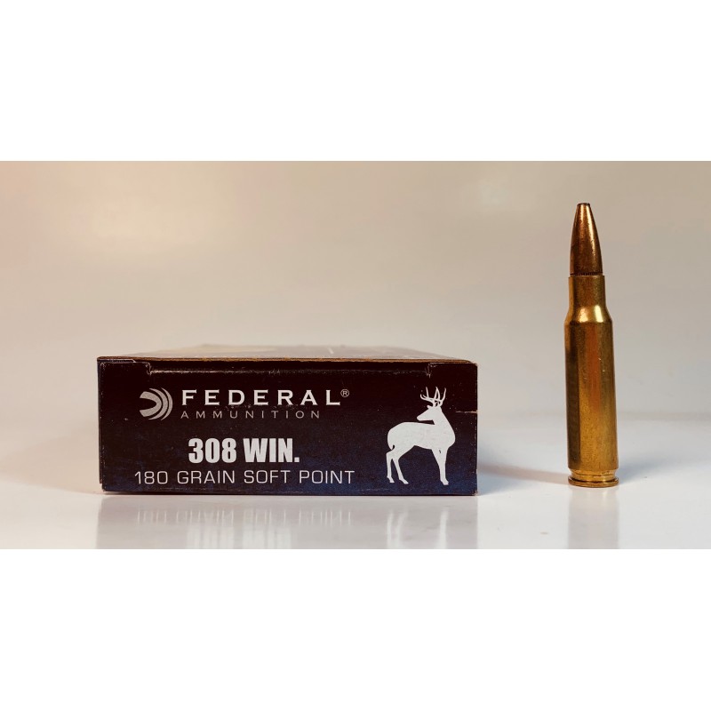 MUNICION FEDERAL SOFT POINT .308 WIN 180 GR. CAJA 20 UNIDADES