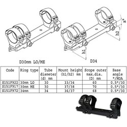 MONTURA MEDIA OPTILOCK PARA SAKO TRG TUBO 30 MM (  3 ANILLAS)