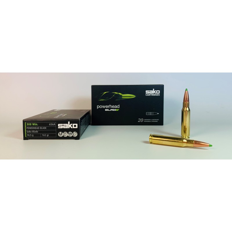 MUNICION SAKO CALIBRE 308 WIN 160 GR. POWERHEAD BLADE 162 GR. ( CAJA 20 UNIDADES)