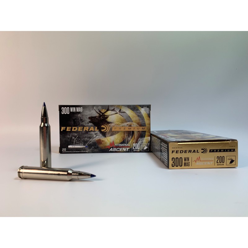 MUNICION FEDERAL PREMIUM  CAL. 300 WIN MAG 200 GR. TERMINAL ASCENT CAJA 20 UNIDADES