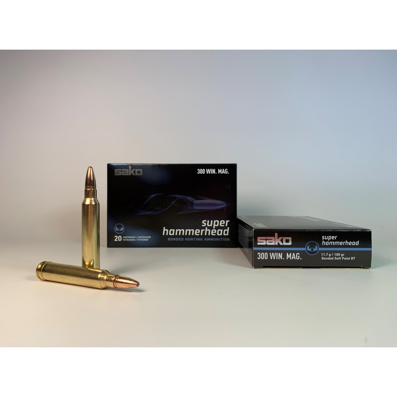 MUNICION SAKO  SUPERHAMMER HEAD CAL. .300 WM 180 gr.