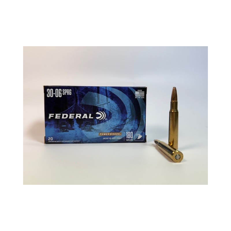 MUNICION FEDERAL CALIBRE 30-06  180 GR SOFT POINT  CAJA DE 20 BALAS