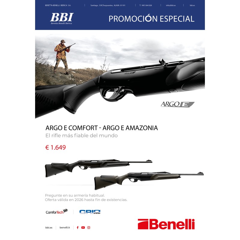 RIFLE BENELLI ARGO E COMFORT NEGRO CALIBRE 30-06 Y 300